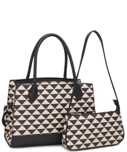 2 in 1 Fashion Handbag UW-30502 BLACK